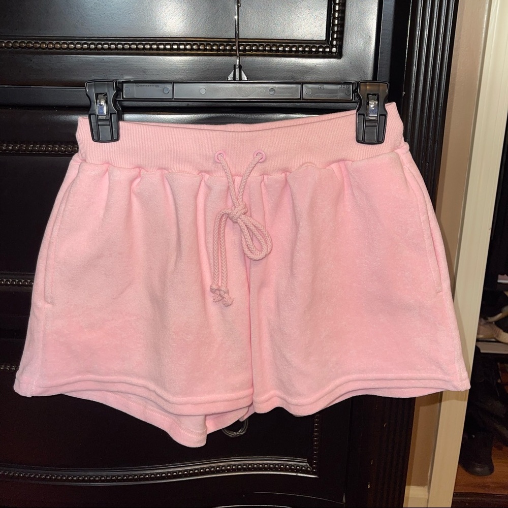 NWT SASKI Towel material collection lounge shorts in color candy (baby pink) XS